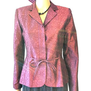 100% Silk Kay Unger Women Button Up Career Wear Shirt Blouse/Jacket Size 4